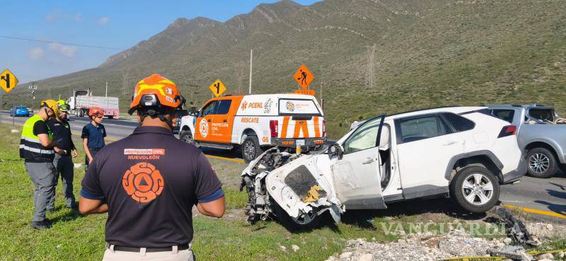 $!Accidente en la Carretera a Saltillo deja tres lesionados en NL