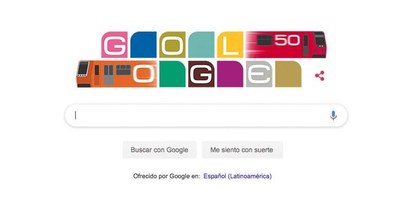 Celebra Google 50 aniversario de SCT Metro con Doodle
