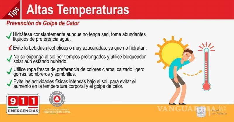 $!Recomendaciones de Protección Civil Coahuila para evitar golpes de calor.