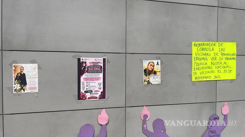 $!Durante la protesta también se visibilizaron casos recientes de violencia contra mujeres y feminicidios en Coahuila.