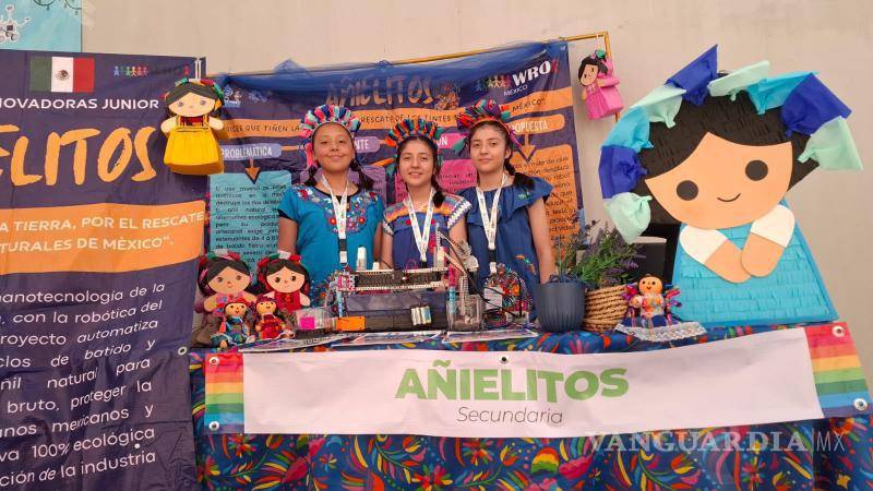 $!‘Añelitos’ presentó un proyecto relacionado con las muñecas Lele, utilizando añil para la pigmentación de sus vestidos.