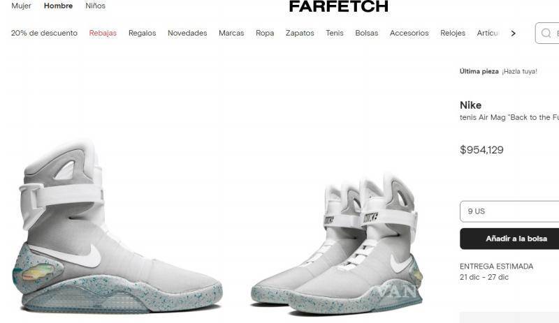 $!Los tenis Nike Mag, pueden llegar a costar casi un millón de pesos.