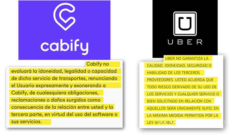 $!Cláusula deslinda a UBER y Cabify de riesgos para sus usuarios