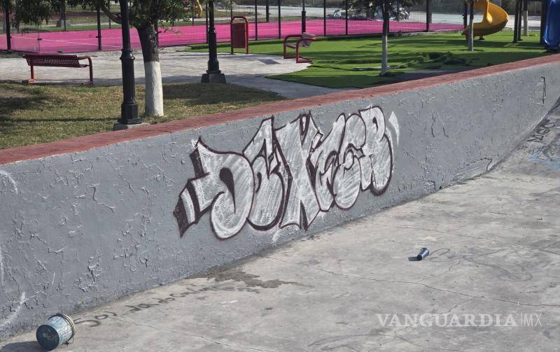 $!Detienen a joven de 20 años por grafitear en espacios públicos de Ramos Arizpe