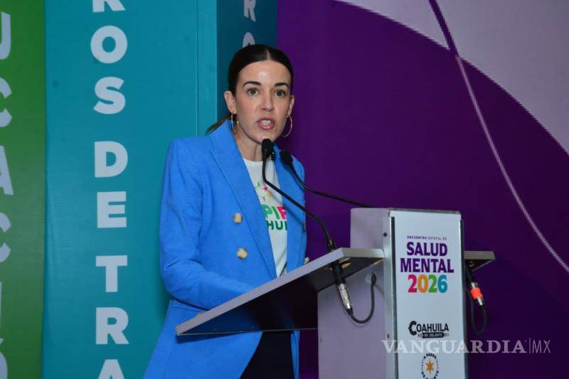 $!Paola Rodríguez López, presidenta honoraria de Inspira Coahuila, presentó los avances del Gran Programa Estatal de Salud Mental durante el encuentro realizado en Saltillo.