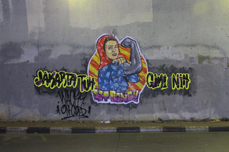 $!Artistas urbanos combaten el extremismo islámico en Yakarta