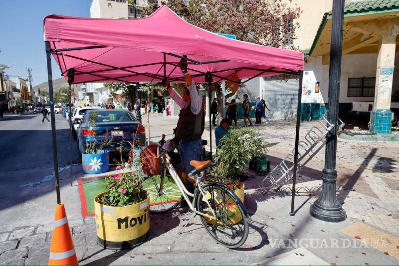 $!Las macetas colocadas en el área ayudan a los peatones a resguardarse de la vuelta cerrada de los vehículos.