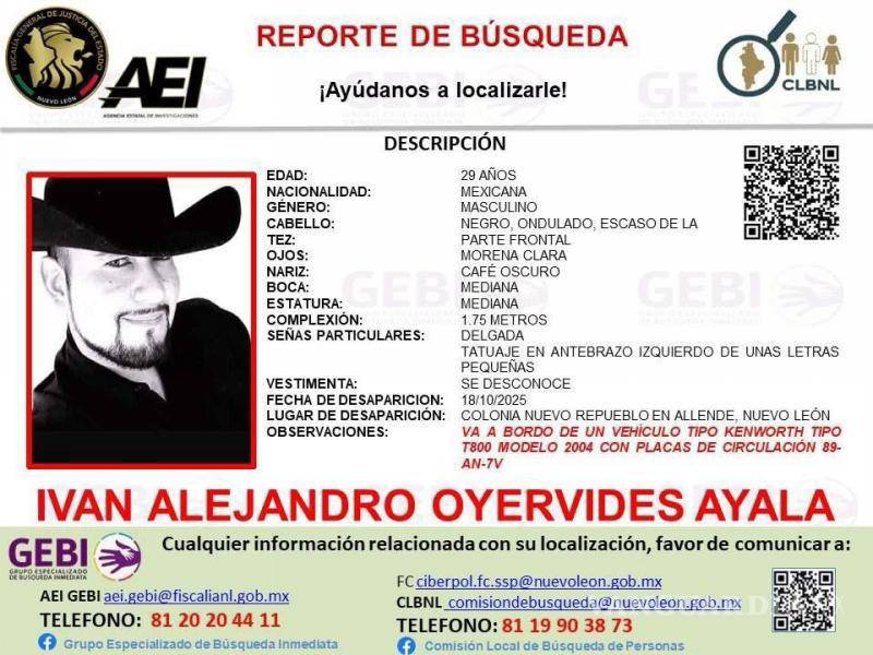 $!Buscan a traileros que salieron de Allende, Nuevo León a Reynosa, Tamaulipas y están desaparecidos