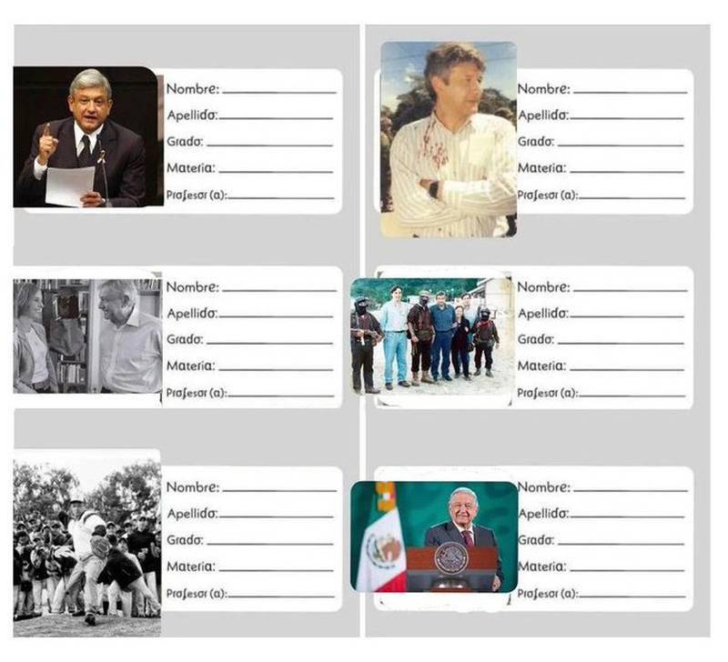AMLO en tus libros y cuadernos?... Morena comparte etiquetas de López  Obrador para el regreso a clases