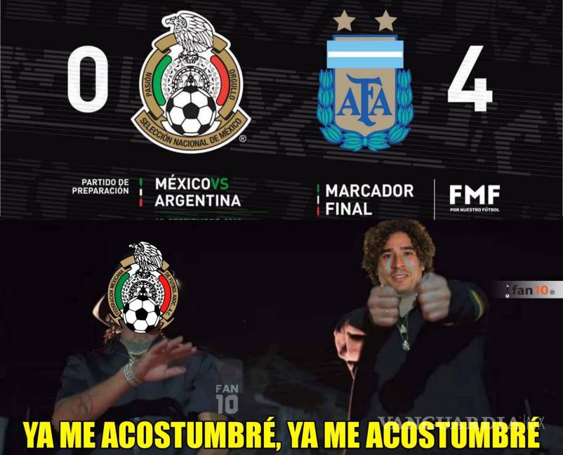 $!Los memes de la derrota de México ante Argentina