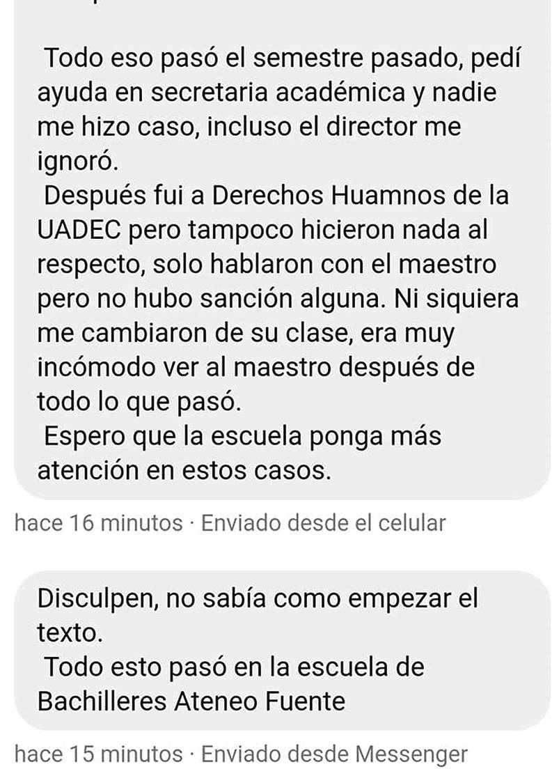 $!Separan de su cargo a maestro denunciado de acosar sexualmente a una alumna del Ateneo Fuente de Saltillo