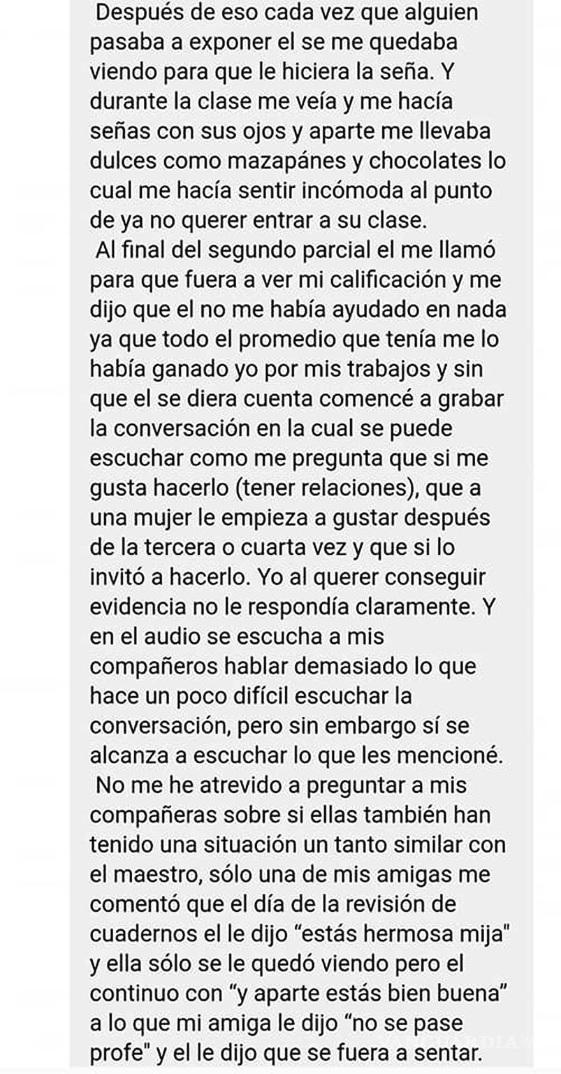 $!Separan de su cargo a maestro denunciado de acosar sexualmente a una alumna del Ateneo Fuente de Saltillo