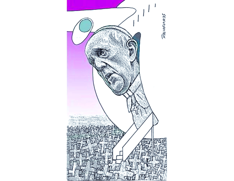 $!Caricaturistas mexicanos reciben al Santo Padre con sus cartones