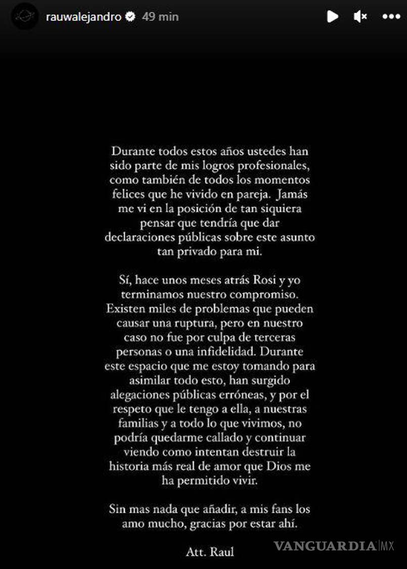 $!Desde historias de su cuenta confirmó la ruptura amorosa.
