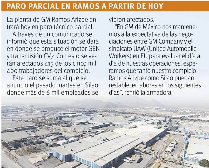 $!Producción de GM en México traba negociaciones de huelga en EU; golpea a la industria en Coahuila