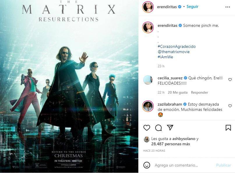 $!Eréndira Ibarra compartió su emoción al ser parte del filme y aparecer en el cartel promocional.