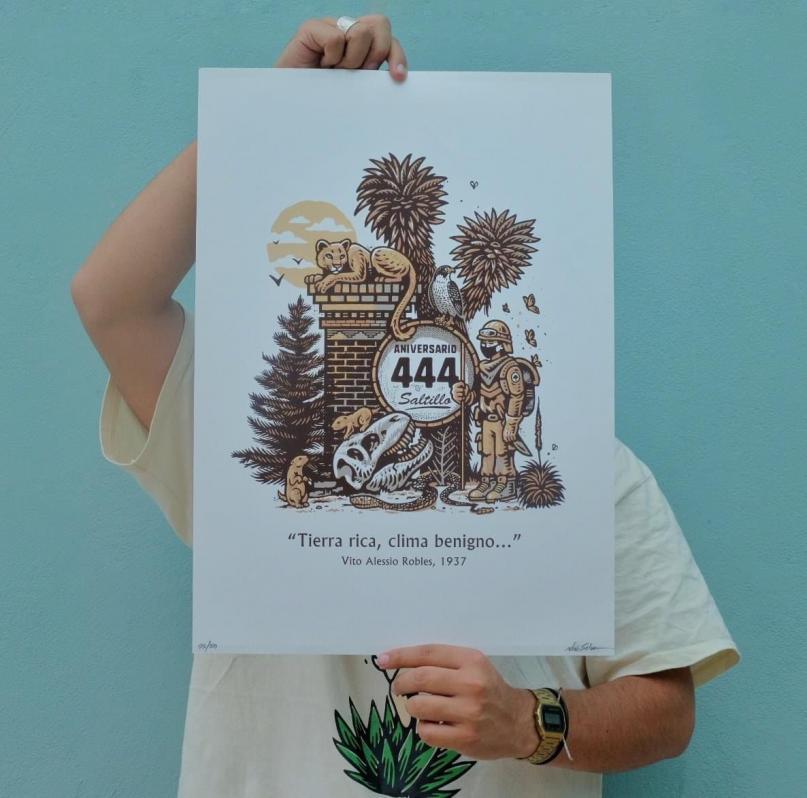 $!El póster del 444 aniversario de la ciudad de Saltillo fue elaborado por Noé Silva.