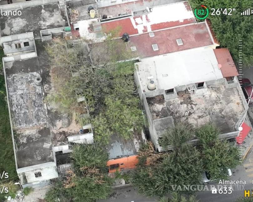 $!El dron operativo de la Policía de Monterrey permitió ubicar con precisión la zona donde fueron abandonadas más de 12 computadoras portátiles.