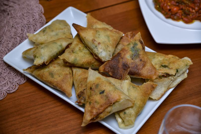$!Boreks, puff pastry triangles filled with meat, fish or chicken, dishes are also present in other types of celebrations such as weddings.