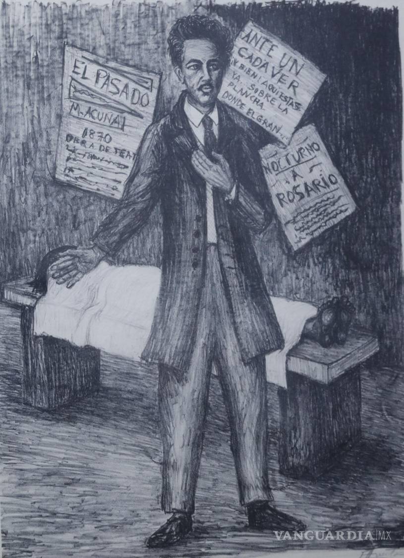 $!El reconocido retrato que hizo Huerta de Manuel Acuña.