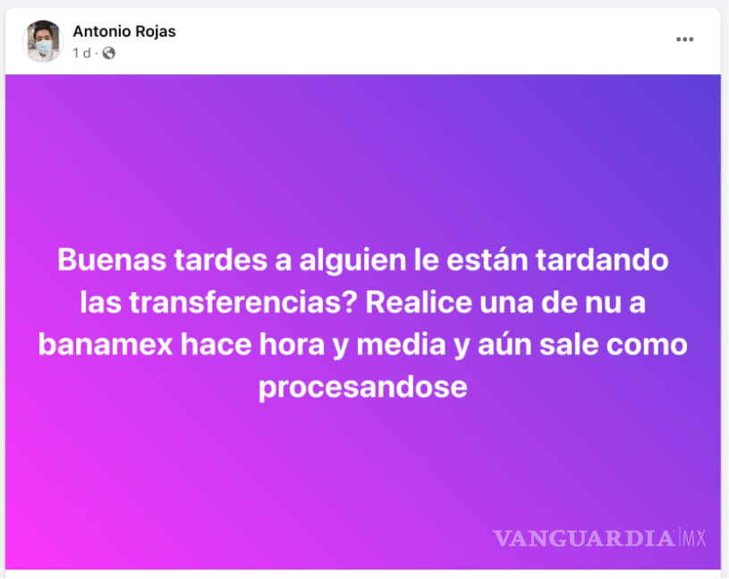 $!Usuario de Nu muestra su frustración en redes sociales con problemas en las transferencias.