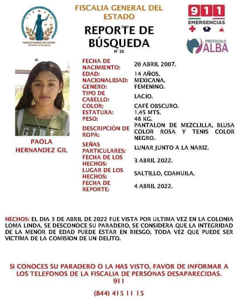 $!Paola Hernández Gil se encuentra desaparecida desde el 3 de abril