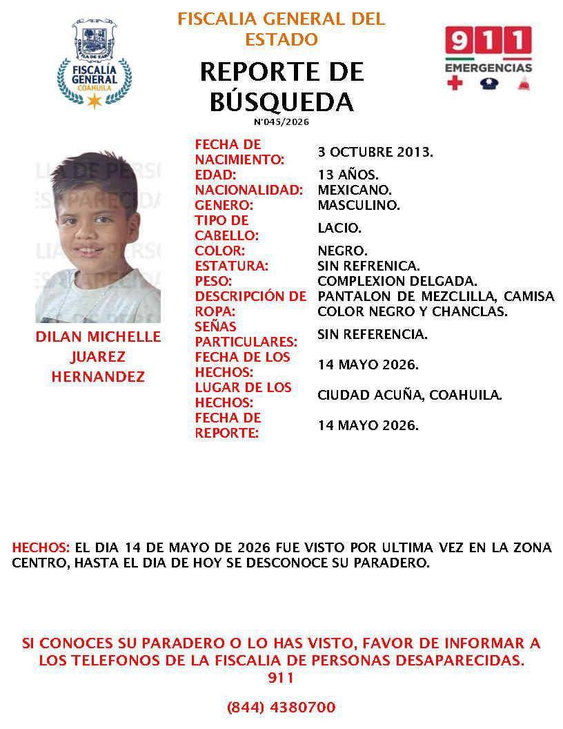 $!Activan búsqueda por joven desaparecido en cerro de Saltillo y menor extraviado en Ciudad Acuña
