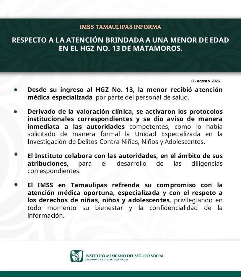 $!Fiscalía de Tamaulipas investiga embarazo de niña de 11 años en Matamoros