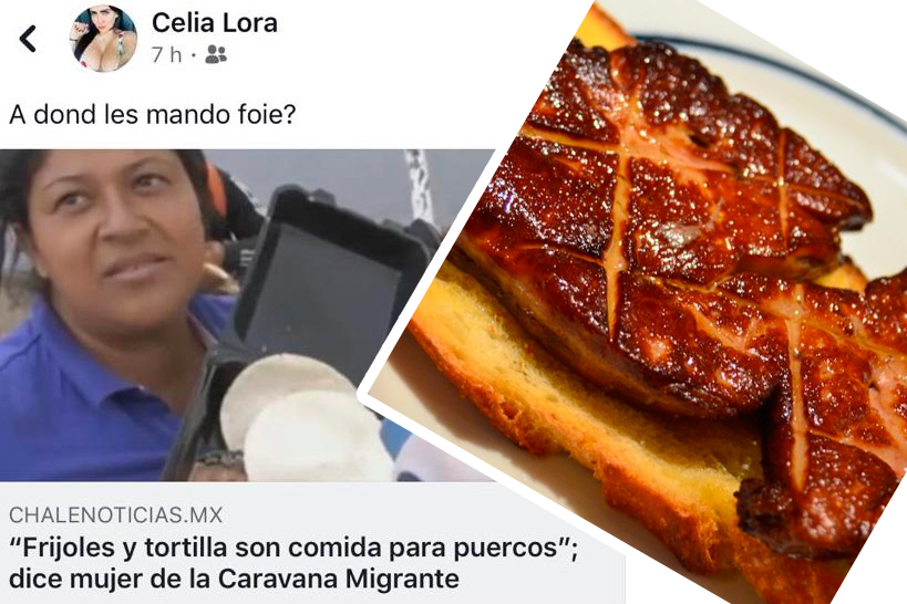 Celia Lora les mandar foie gras a migrantes en vez de frijoles