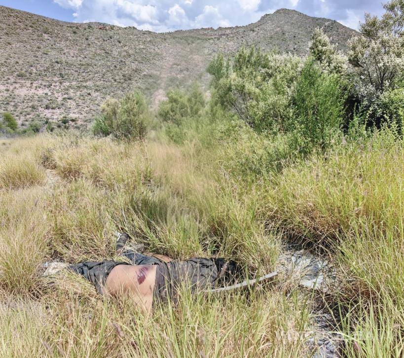 $!El cuerpo, con aparente huella de atropellamiento, fue encontrado entre la vegetación, aproximadamente a seis metros de la carpeta asfáltica.