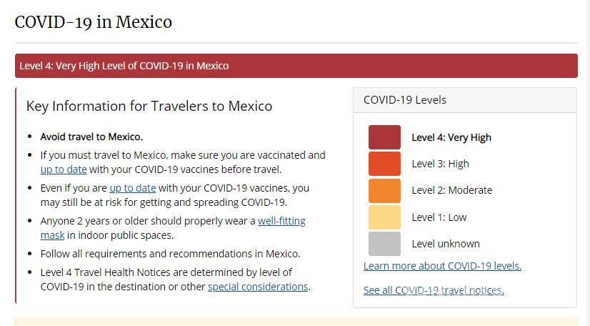$!Pide EU no viajar a México por COVID; eleva a ‘máximo’ el nivel de riesgo
