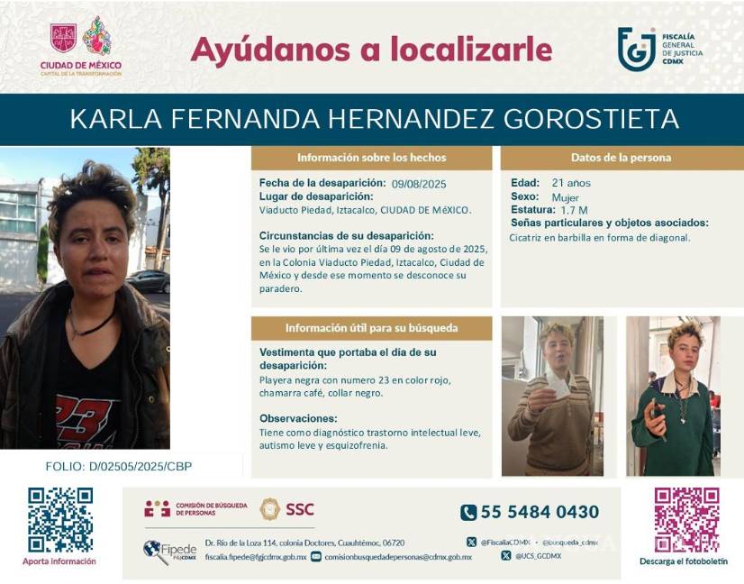 $!Buscan a Karla Fernanda Hernández, joven absuelta del homicidio de su madre y su tío; reportan desaparición