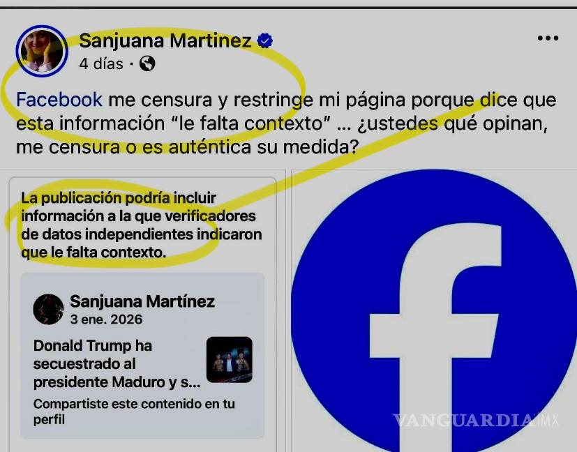 $!Sanjuana, no solo le falta contexto a lo que excretas en FB, le sobra excremento.