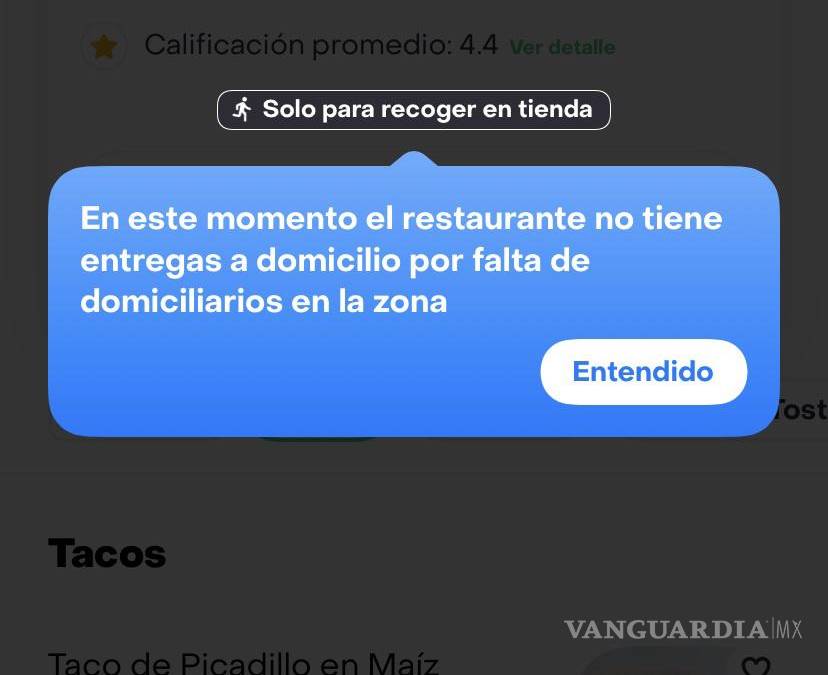 Frío colapsa a Rappi y DiDi Food en Saltillo, por la gran demanda que registraron