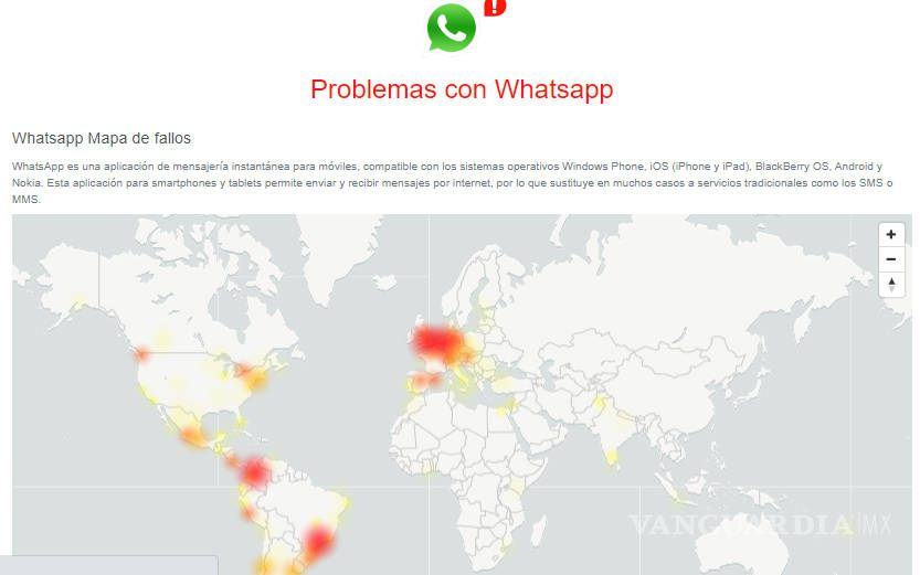 $!Reportan caída de WhatsApp a nivel mundial