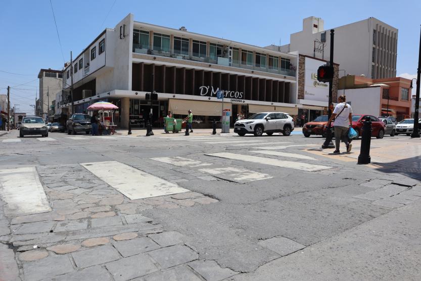 $!El concreto estampado se utilizó en la remodelación de varias calles como Victoria, Aldama, Allende y Acuña.