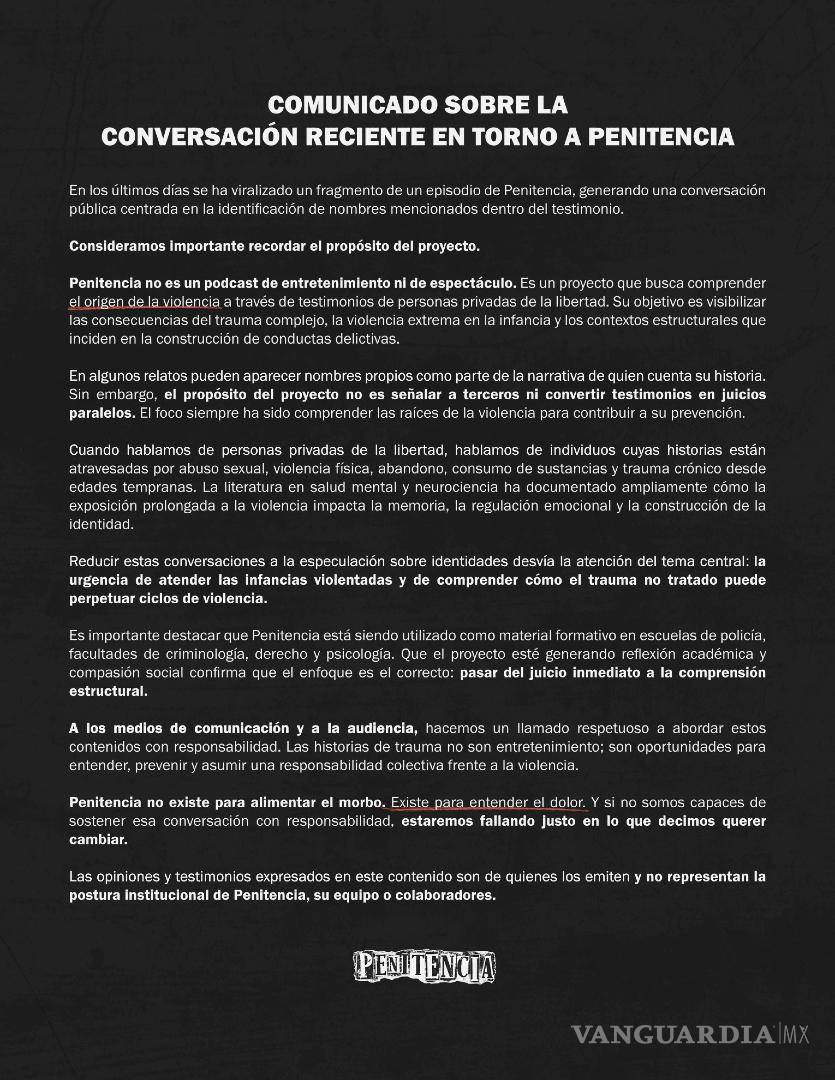 $!Saskia Niño de Rivera responde a polémica por mención de Carmen Salinas en pódcast Penitencia