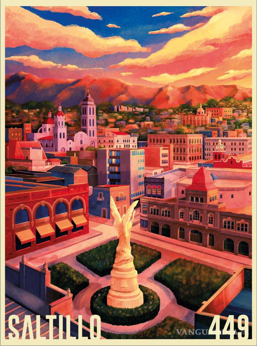 $!Recuerdan el Saltillo de hoy y el de ayer en póster por el 449 aniversario de la ciudad