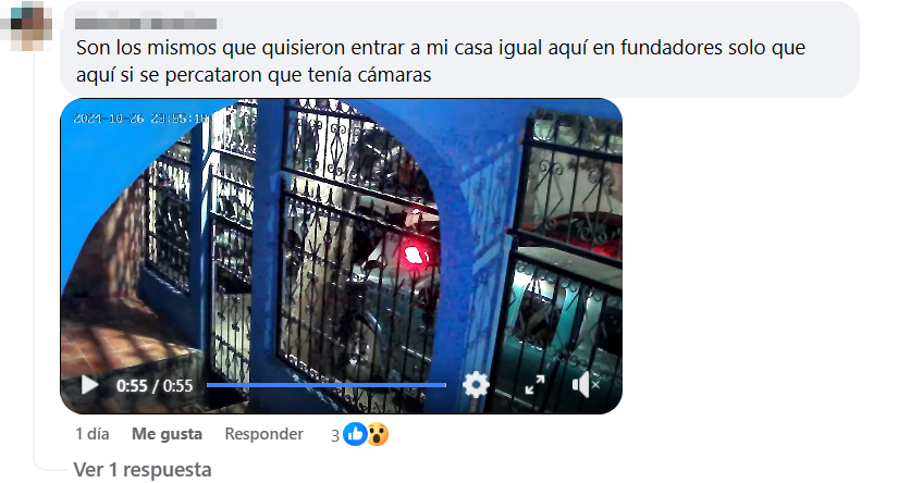 $!Comentario de un residente en redes de un hecho similar.