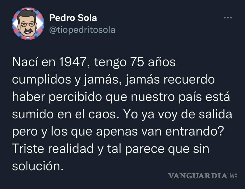 $!Pedro Sola criticó la administración de Andrés Manuel López Obrador por su manejo en materia de seguridad