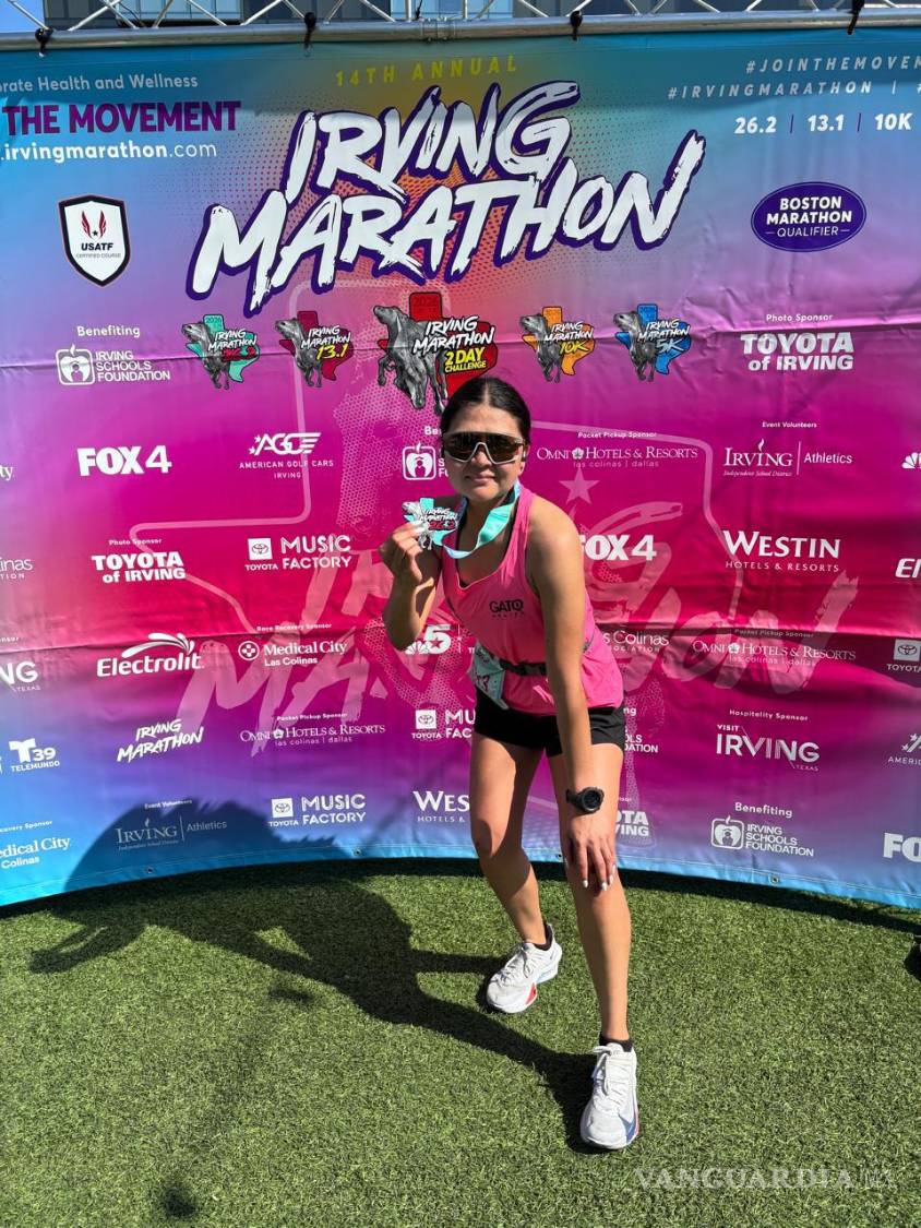 $!Gasca registró 3 horas, 26 minutos y 47 segundos en el Maratón de Irving, Texas, donde ganó el primer lugar de su categoría Máster.