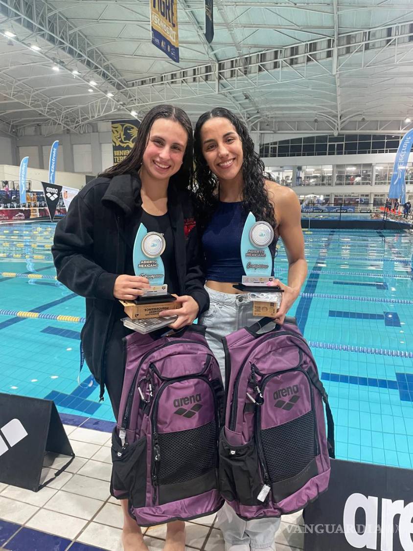 $!Daniela Linares Danzos comparte un momento con la olímpica Celia Pulido tras la competencia para tomarse una foto juntas.