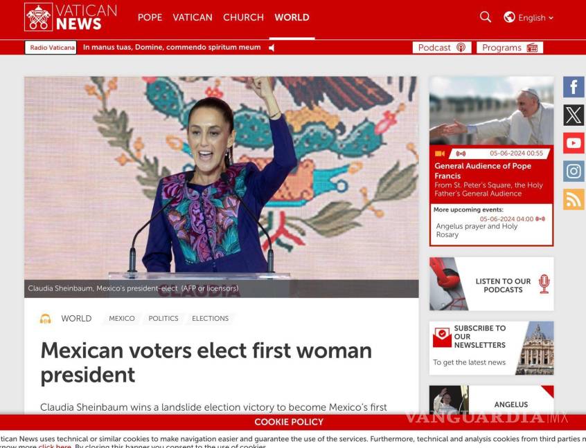 $!Primera Presidenta de México y científica: Así describen periódicos del mundo a Claudia Sheinbaum tras ganar elecciones de 2024