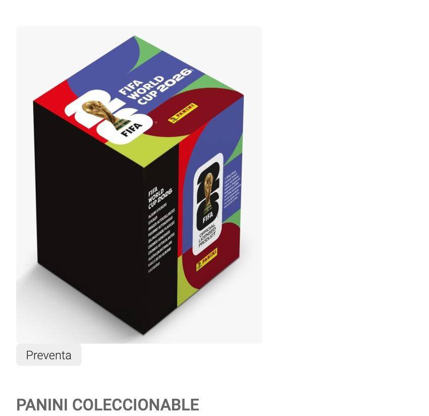 $!Entre los productos de Panini que venden, está la buscada caja que incluye el álbum y todas las estampas para llenarlo.