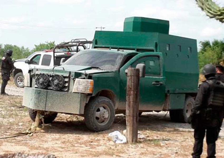 Aseguran 'monstruo' del crimen organizado en Camargo, Tamaulipas