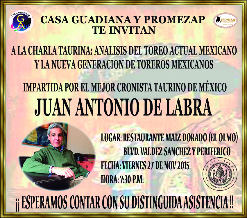 $!De palabra taurina y Fiesta Brava