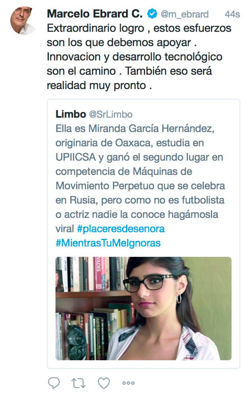 $!Marcelo Ebrard cae en broma sobre Mia Khalifa, la actriz porno