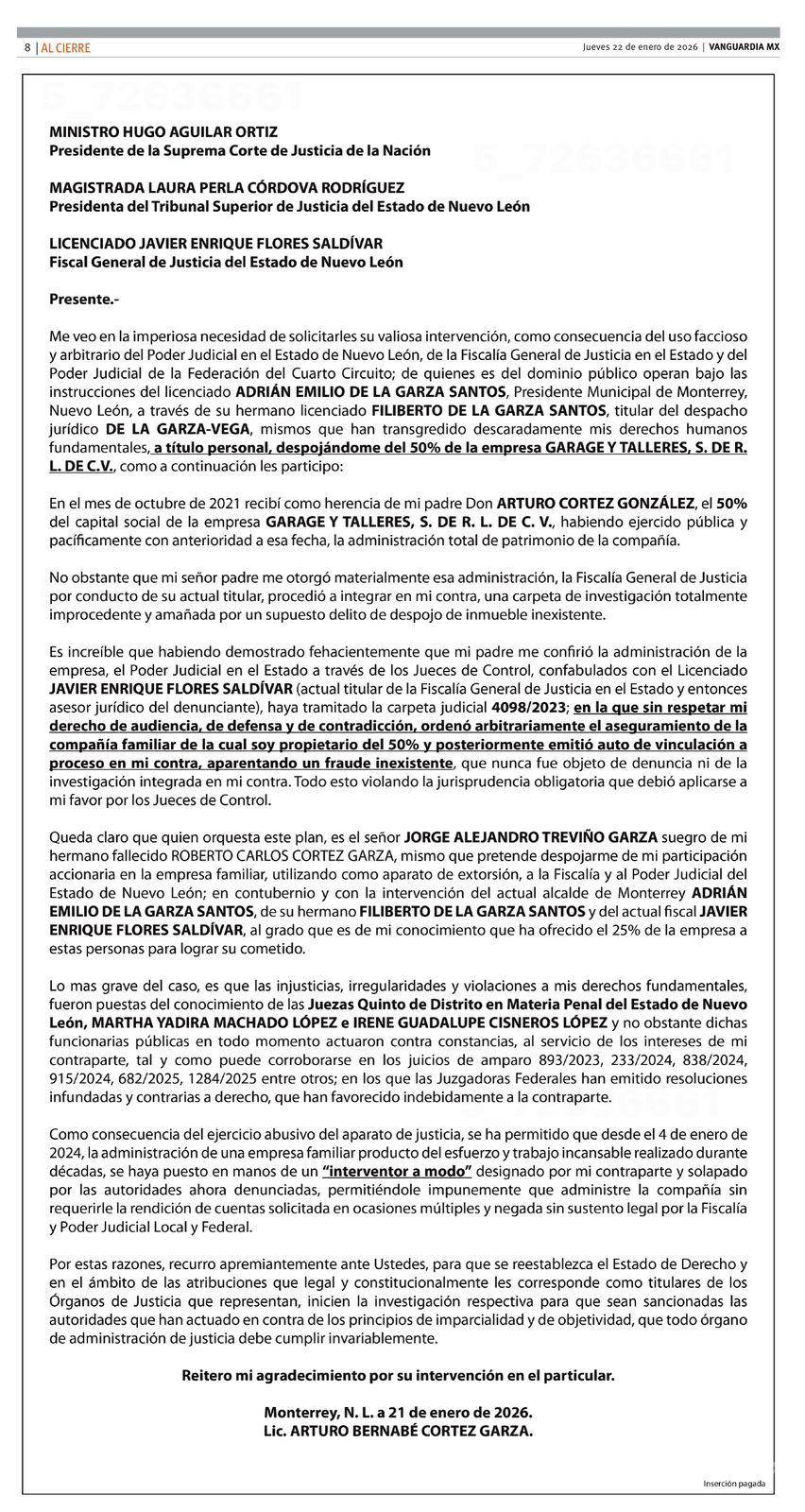 $!A la Opinión pública