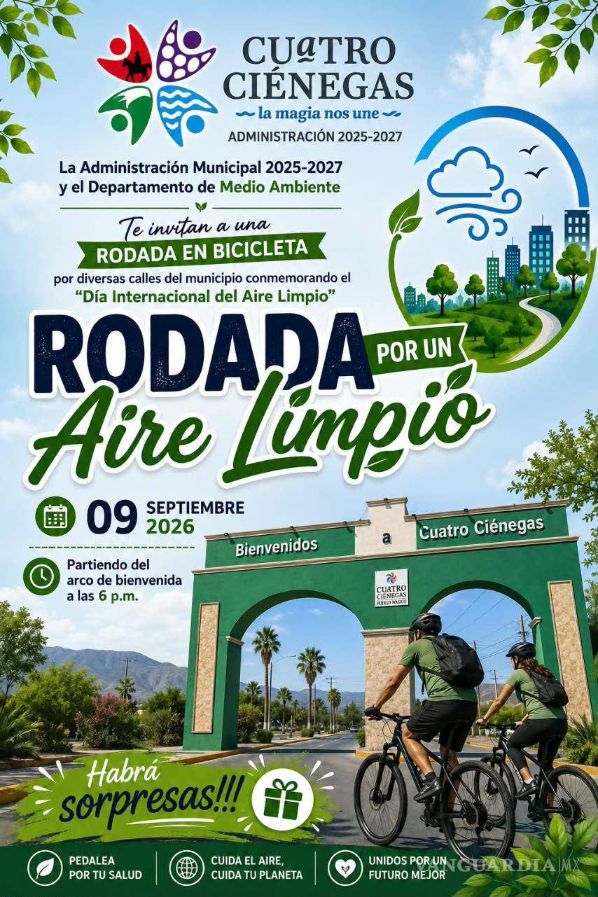 $!Convocan a participar en ‘Rodada por un aire limpio’ en Cuatro Ciénegas