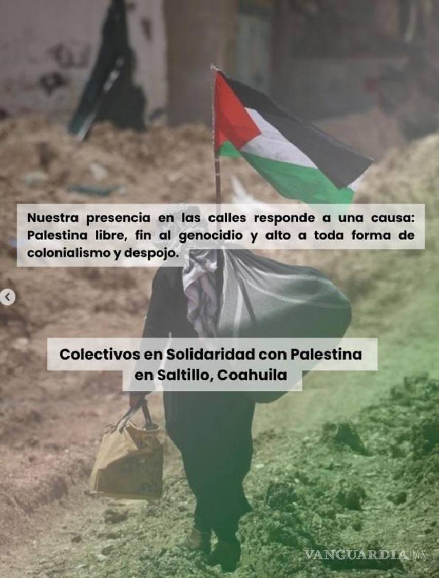 $!¿‘Antisionista sí, antisemita no’?: Saltillo marcha por Palestina y exige claridad sobre el convenio hídrico de Chihuahua con Israel